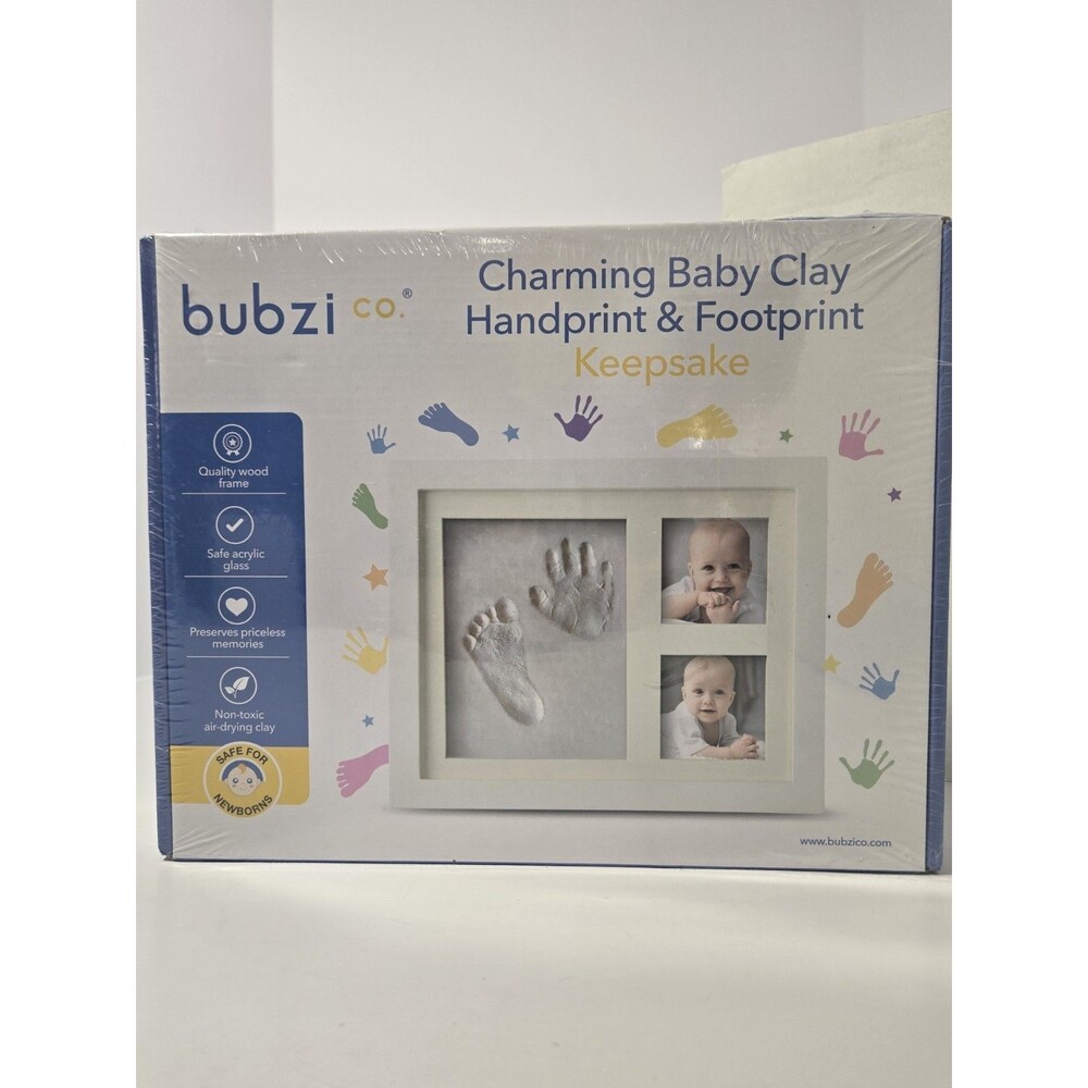Bubzi Charming Baby Clay Handprint & Footprint Keepsake Kit NEW SEALED w/ frame